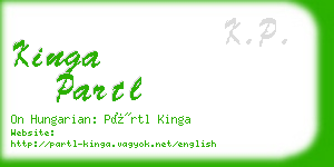 kinga partl business card